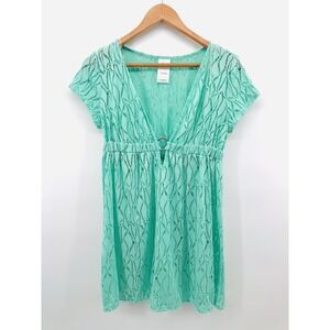 VTG Catalina Swimsuit Aqua Cover Up Sz S (4-6) Babydoll Empire Waist Beach FF10